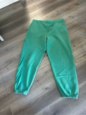 TNA Mega Cozy Fleece Green Sweatpants